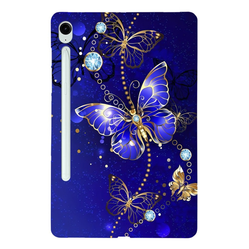 Samsung Galaxy Tab S9 FE / S9 Funda Mariposas Azul y Oro