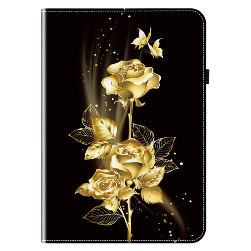 Funda de mariposas y rosas doradas para Samsung Galaxy Tab S9