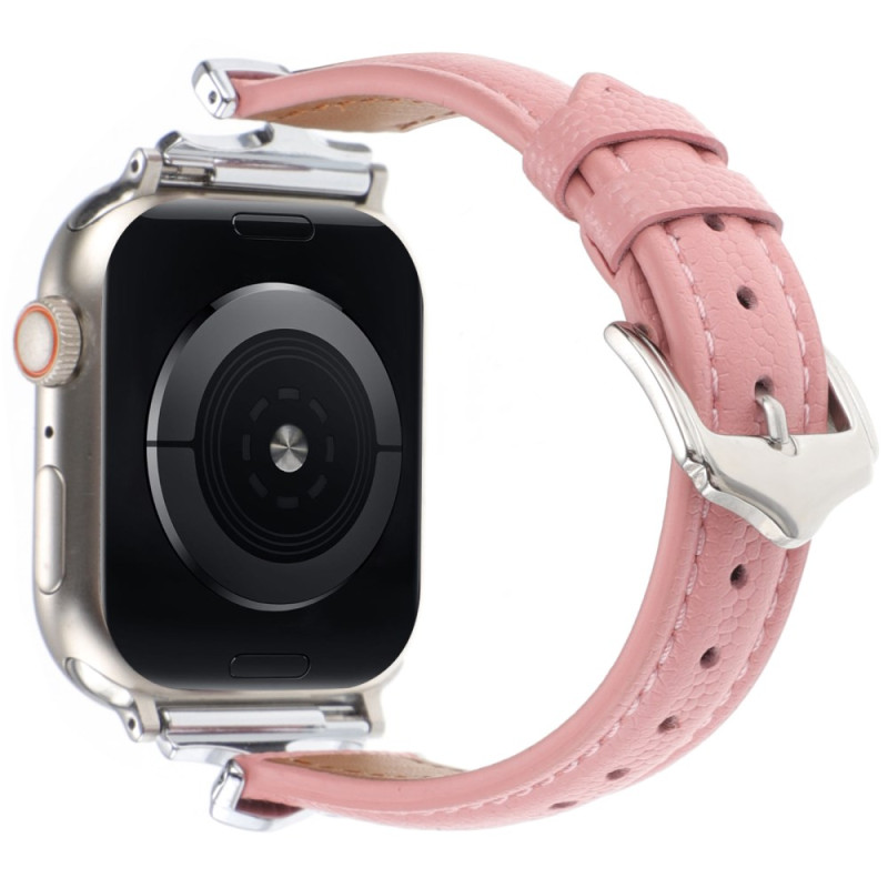 Pulsera Apple Watch Series 46mm a 42mm / SE / Ultra 49mm Cuero y Metal Elegancia