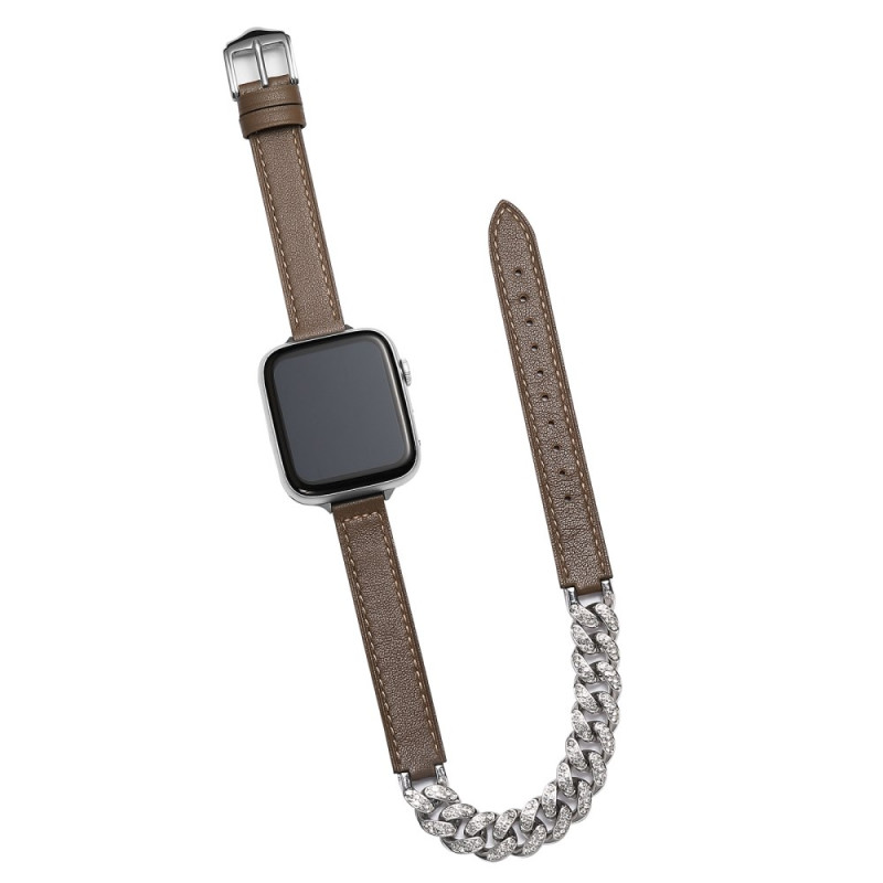 Pulsera Apple Watch Series 46mm a 42mm / SE / Ultra 49mm Piel con Cadena