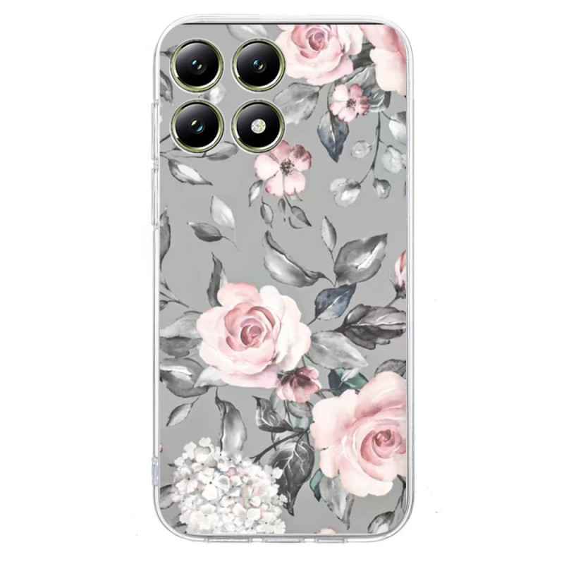 Xiaomi 14T Pro Funda
 Patrón floral sobre fondo gris