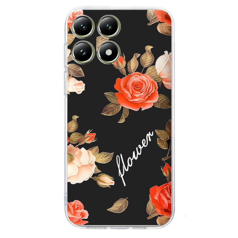 Xiaomi 14T Funda
 Patrón floral sobre fondo negro