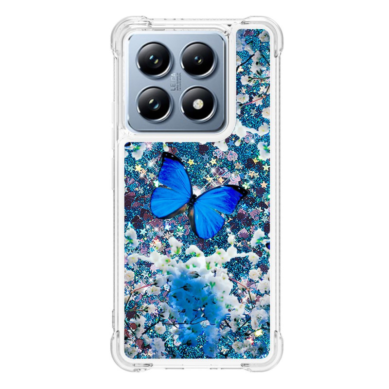 Xiaomi 14T / 14T Pro Glitter Butterfly Funda
 Azul