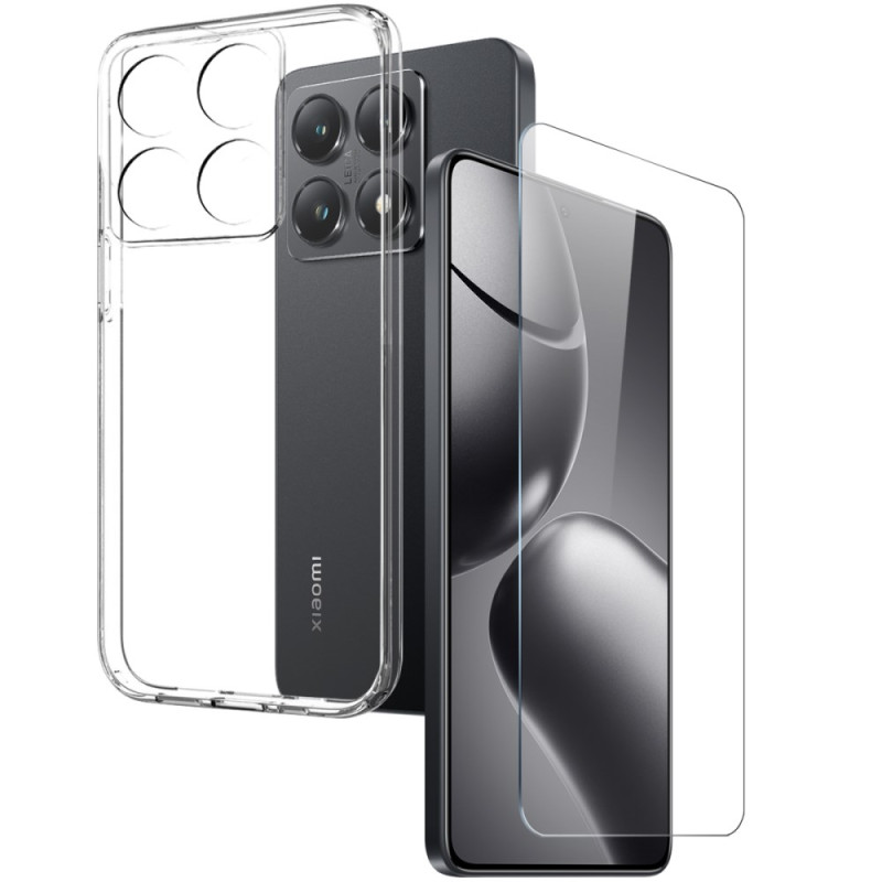 Xiaomi 14T Funda transparente con protector de pantalla de cristal templado