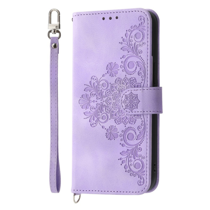 Funda Xiaomi 14T Pro Floral Pattern Lanyard and Shoulder Strap