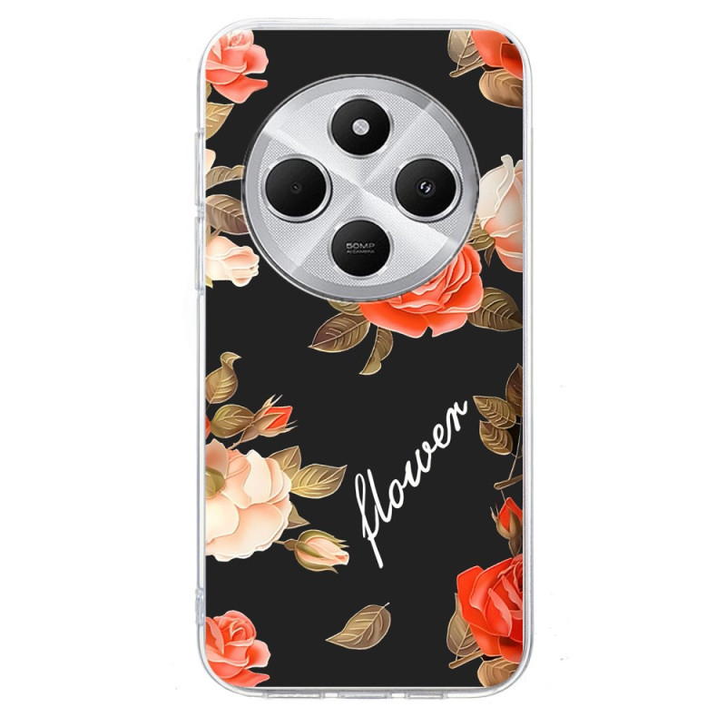 Xiaomi Redmi 14C / Poco C75 Funda Floral Patrón Negro