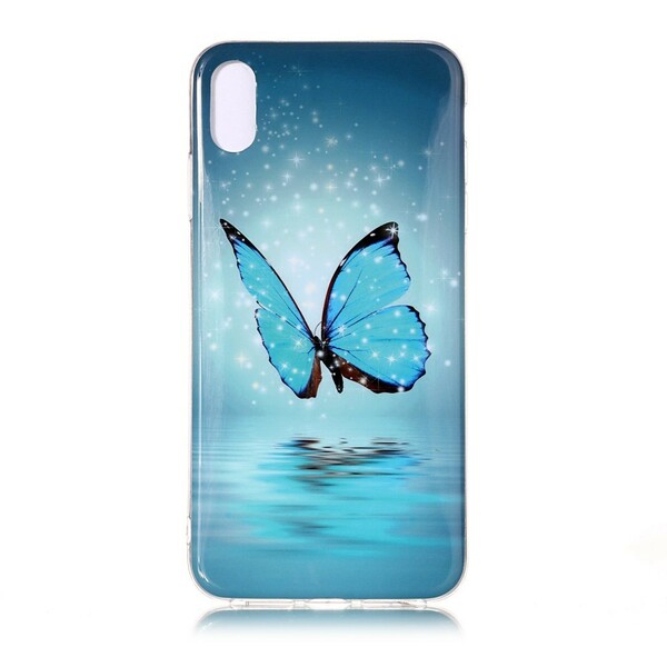Funda iPhone XR Mariposa Azul Fluorescente