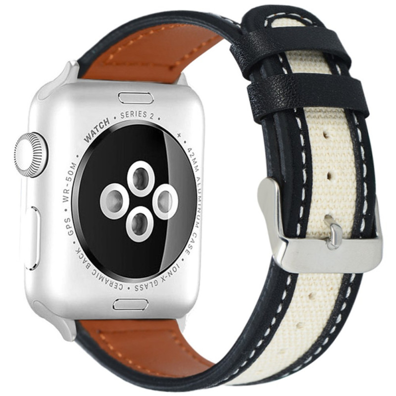 Pulsera Apple Watch Series 42mm a 38mm / SE Series Piel y tejido bicolor