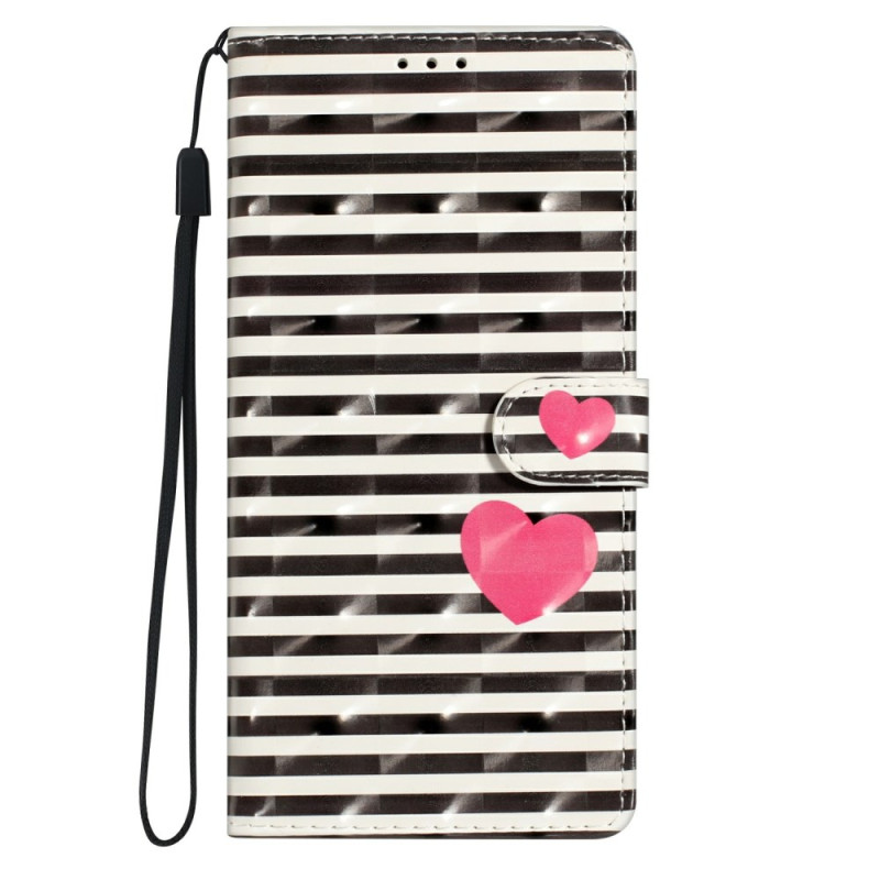 Samsung Galaxy S25 5G Funda 3D Corazones y Rayas