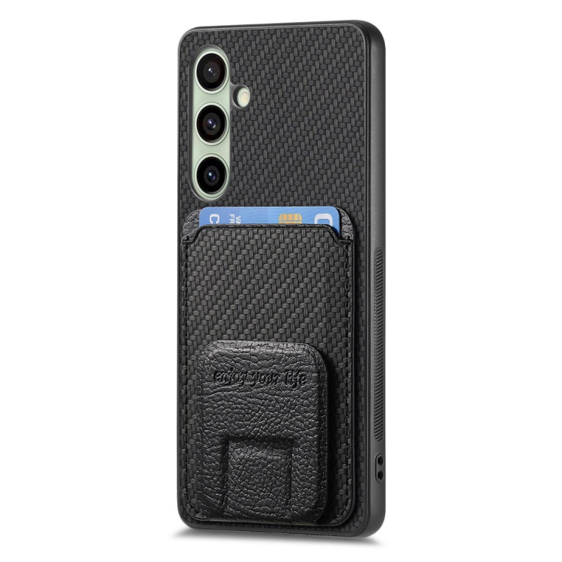 Funda de fibra de carbono y soporte para tarjetas Samsung Galaxy S25 5G