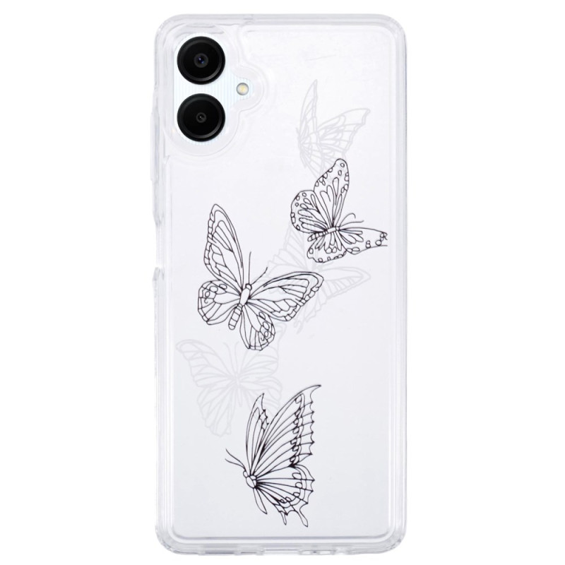 Samsung Galaxy A06 Funda transparente estampado mariposa