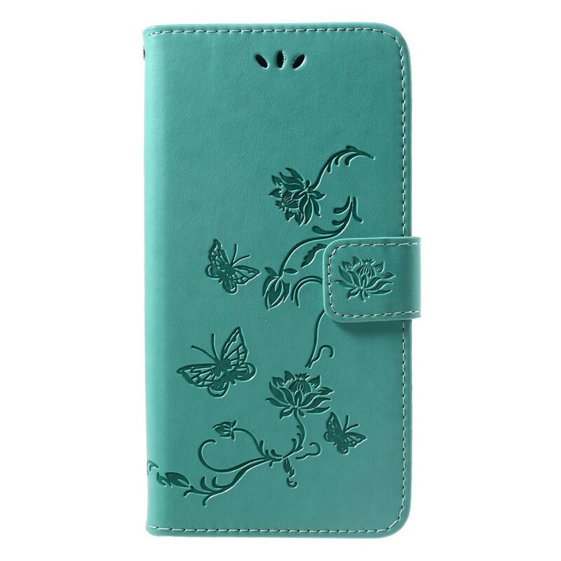 Funda Huawei P Smart Plus Mariposas y Flores Con Colgante