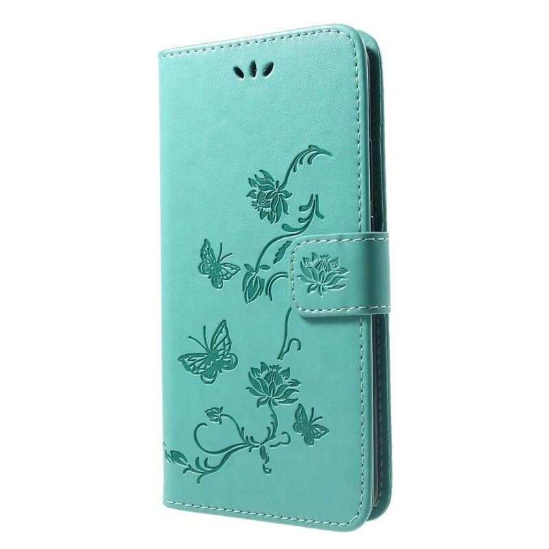 Funda Huawei P Smart Plus Mariposas y Flores Con Colgante