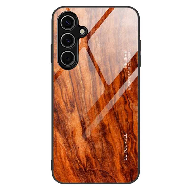 Samsung Galaxy A36 5G Funda de cristal templado efecto madera