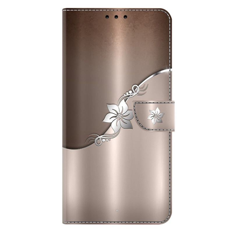 Samsung Galaxy S25 Funda Flor Plata