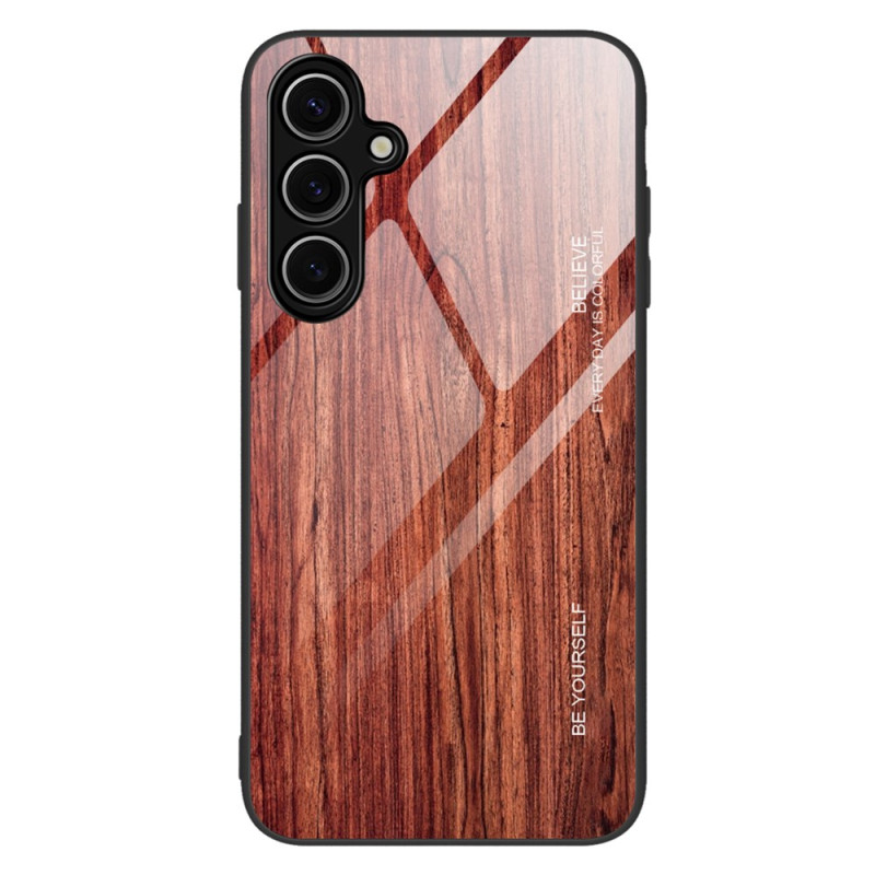 Samsung Galaxy S25 Funda Dura Cristal Templado Madera