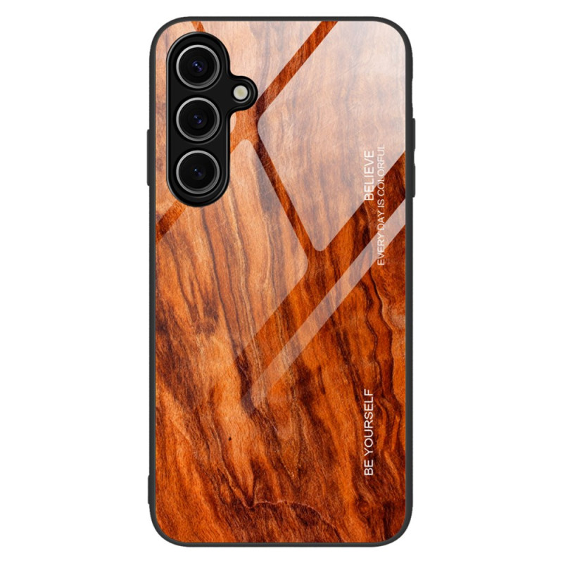 Samsung Galaxy S25 Plus 5G Funda de Cristal de Madera Tapa Dura