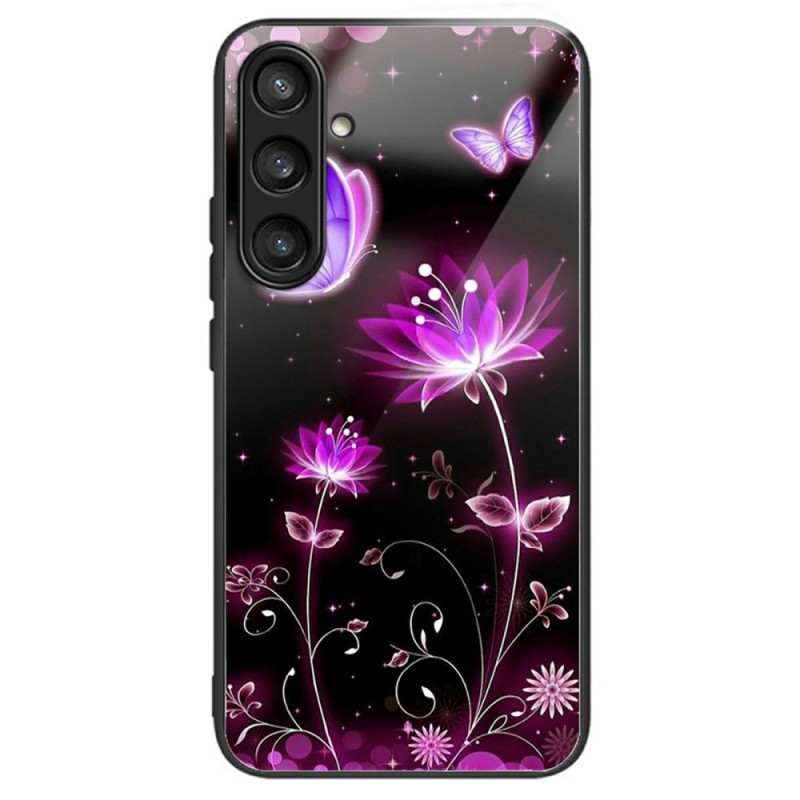 Samsung Galaxy S25 Plus 5G Funda de Cristal Templado Flores y Mariposas