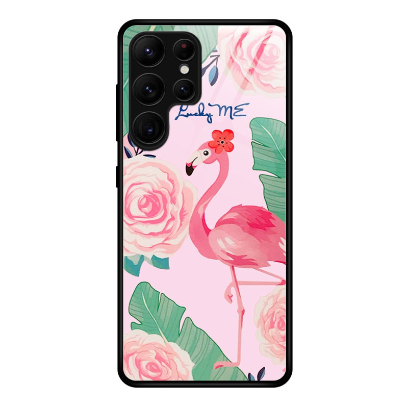 Samsung Galaxy S25 Ultra 5G Funda de cristal templado
 Pink Flamingo