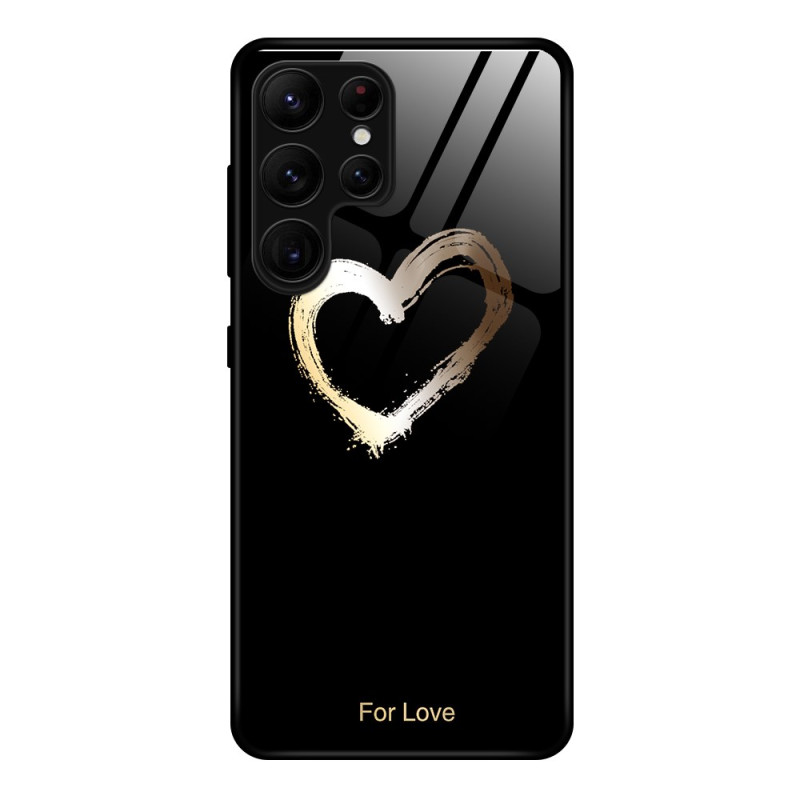 Funda Samsung Galaxy S25 Ultra 5G Corazón dorado sobre fondo negro