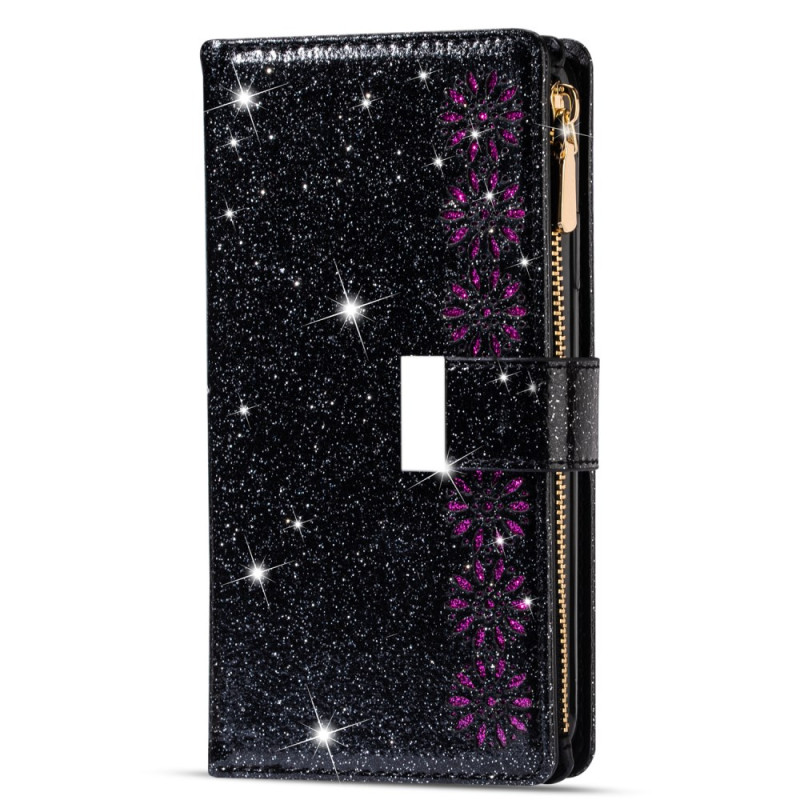 Samsung Galaxy S25 Ultra 5G Funda Glitter Cierre Plata