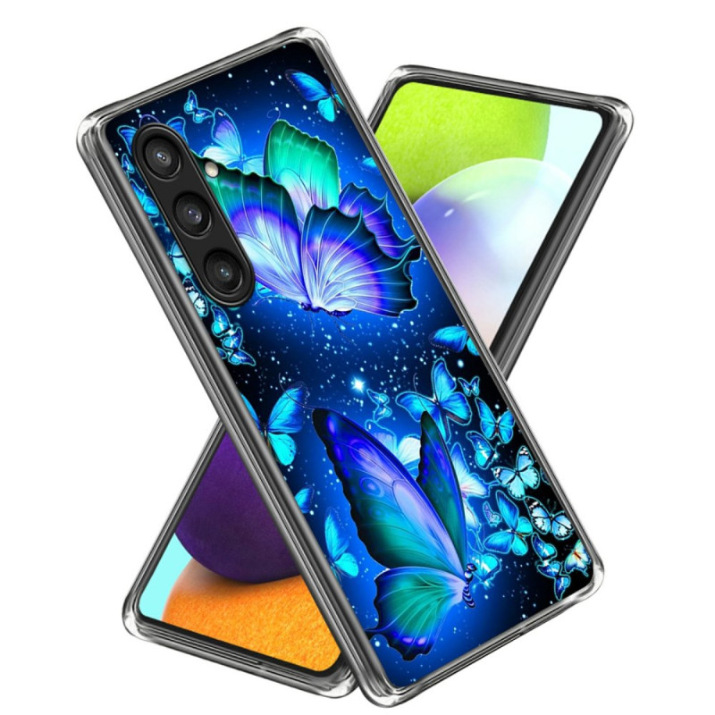 Samsung Galaxy A56 5G Funda Mariposas Azul Luminoso