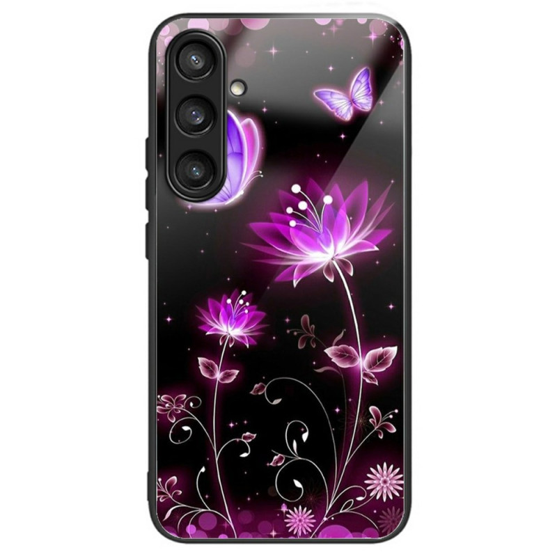 Samsung Galaxy A56 5G Funda de Cristal Templado Flores y Mariposas