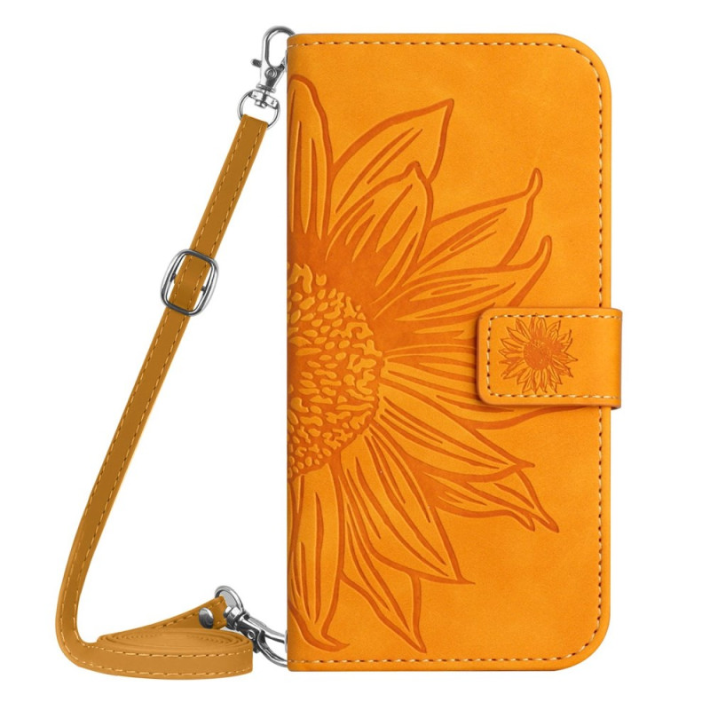 Samsung Galaxy A56 5G Funda con estampado de girasoles y colgante
 para el hombro