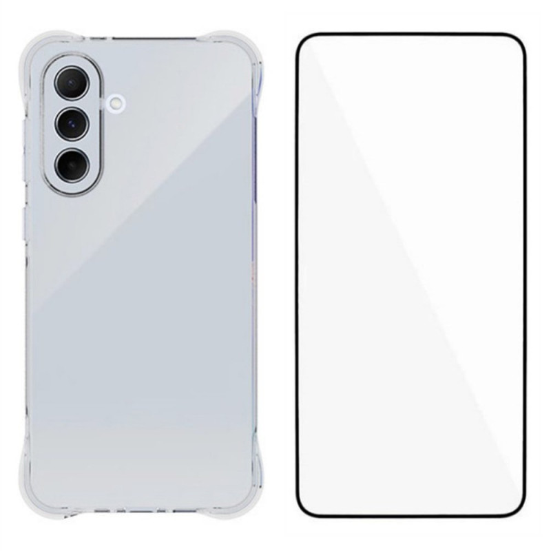 Samsung Galaxy A56 5G Funda rígida transparente 2 en 1 con protector de pantalla completo