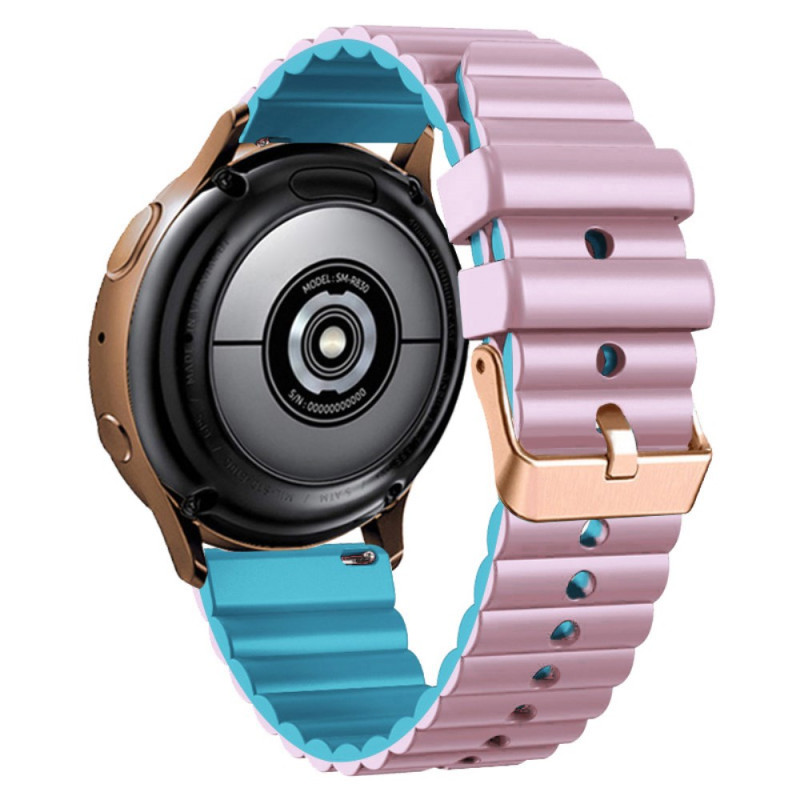 Samsung Watch6/5/4/3 / Watch 42mm / Classic / Active / Gear Pulsera bicolor con hebilla dorada-rosa