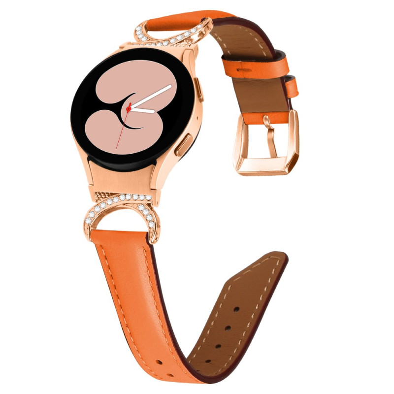 Colgante
 de piel Samsung Galaxy Watch6/5/4 / Classic Connector Design D Gold-Rose y Straa