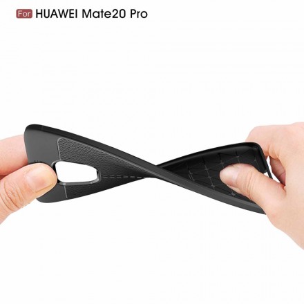 Funda de piel Huawei Mate 20 Pro efecto lichi doble línea
