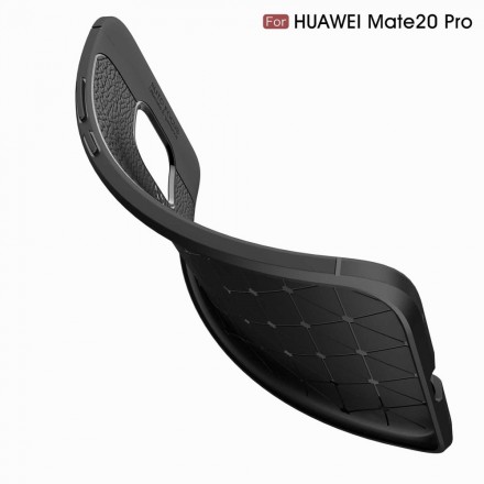 Funda de piel Huawei Mate 20 Pro efecto lichi doble línea