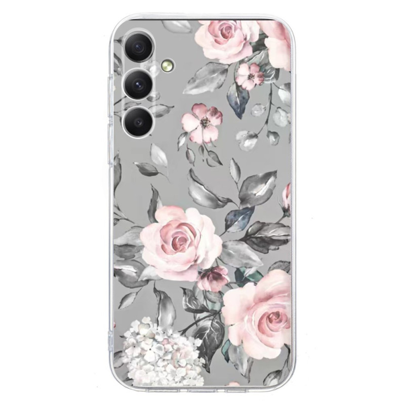 Samsung Galaxy A26 5G Funda Estampado Floral Gris