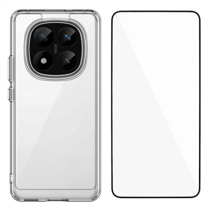 Xiaomi Redmi Note 14 Pro 5G Funda transparente con protección de pantalla completa de cristal templado