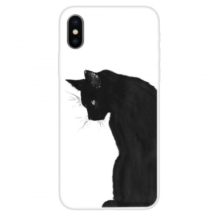 Funda iPhone XS Cat Black Thoughtful
