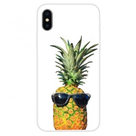 Funda transparente para el iPhone XS piña con gafas
