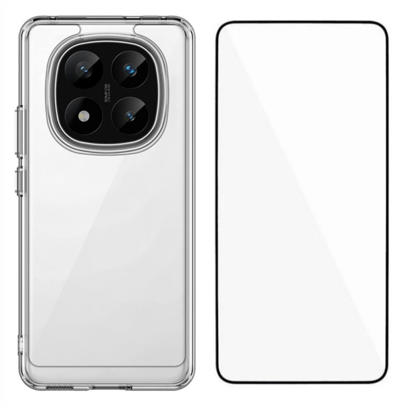 Xiaomi Redmi Note 14 Pro Plus 5G Funda transparente con protector de pantalla de cristal templado