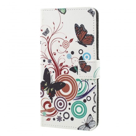Funda Samsung Galaxy A7 con diseño de mariposas y flores