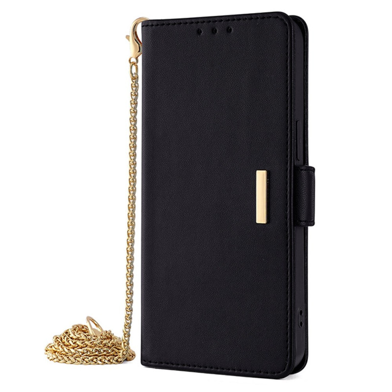 OnePlus Nord CE4 Lite 5G Funda con cierre y cadena de oro