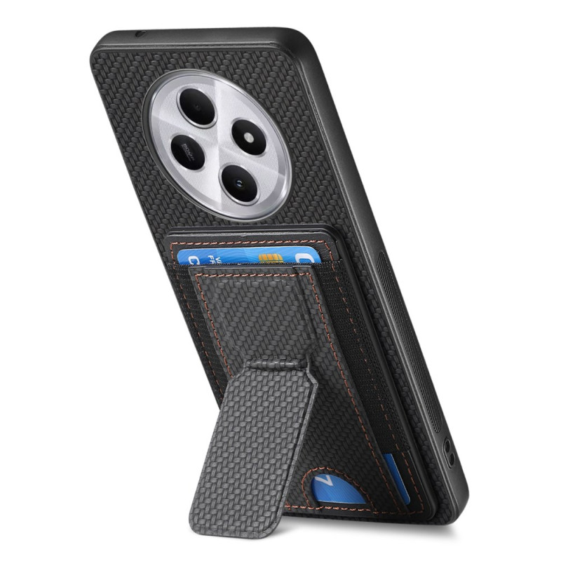Xiaomi Redmi 14C / Poco C75 Carbon Texture Funda Soporte y Tarjetero