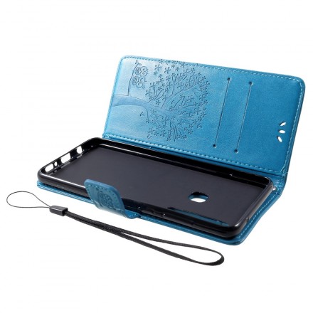 Funda con colgante de árbol y búho para el Samsung Galaxy A9