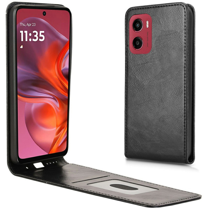 Moto G05 / E15 Funda de piel sintética solapa vertical