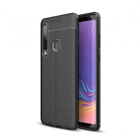 Funda de piel Samsung Galaxy A9 efecto lichi doble línea