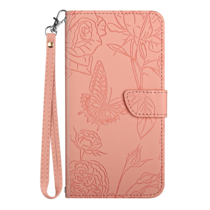 Funda Xiaomi Redmi Note 14 Pro 4G con colgante
 y estampado de mariposa