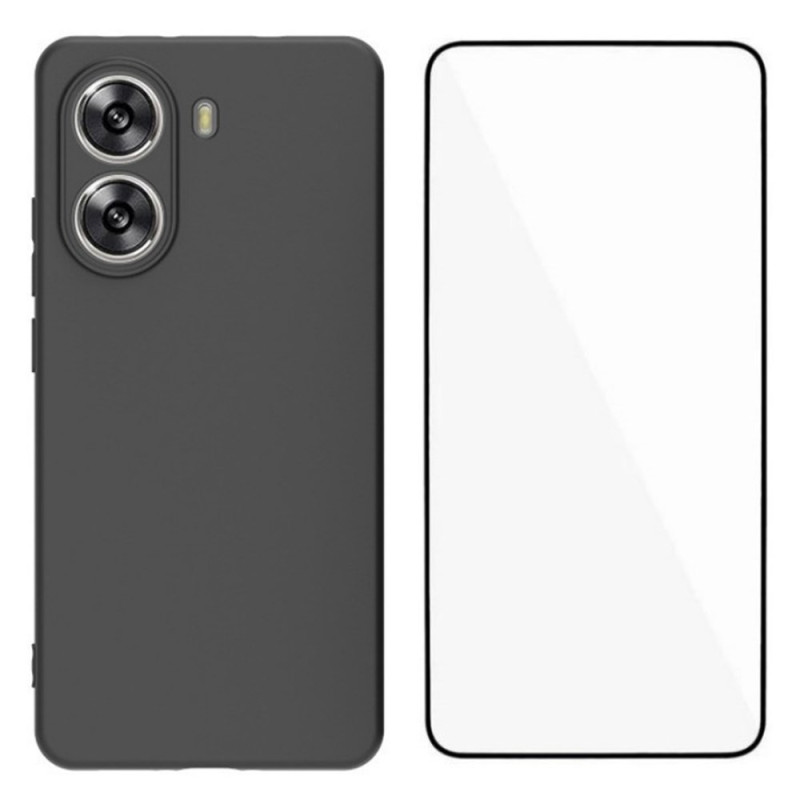 Xiaomi Poco X7 Pro Funda de silicona mate con protector de pantalla de cristal templado