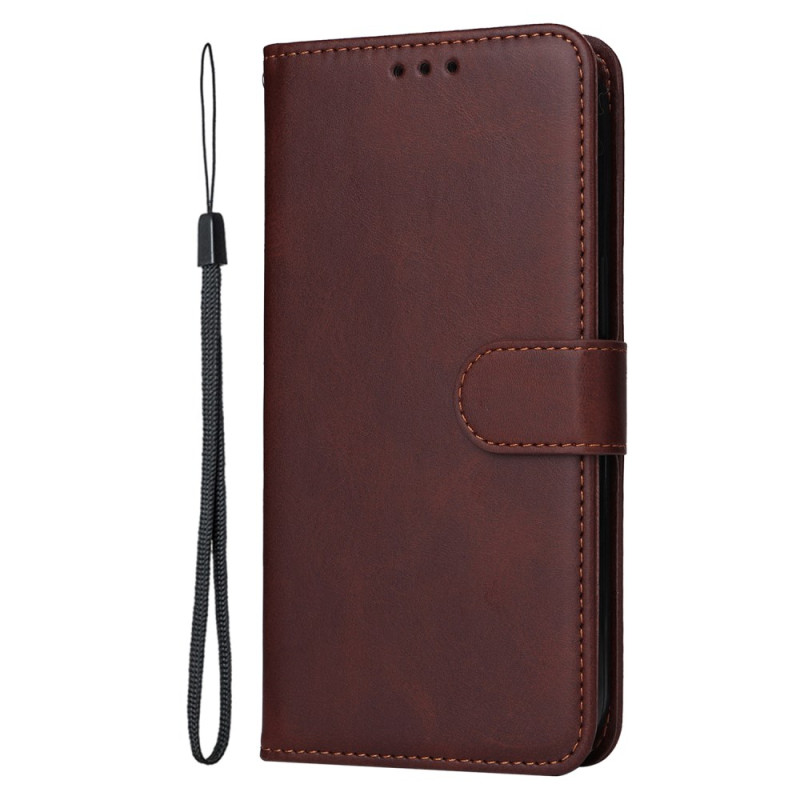 Oppo Reno 13 5G Funda Efecto Cuero Liso con Colgante
