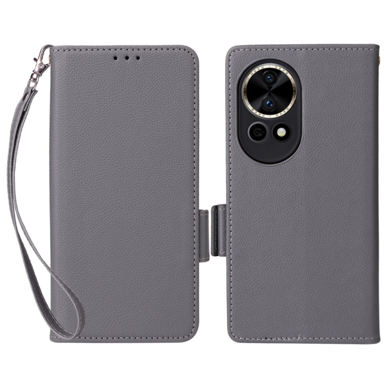 Huawei Nova 13 5G Funda de piel sintética con colgante
 de litchi