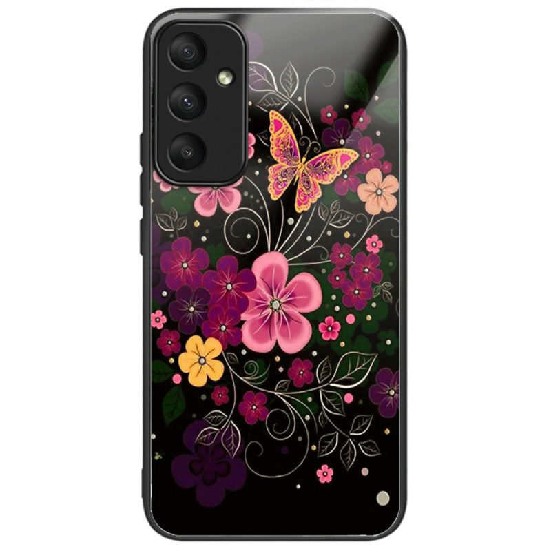 Samsung Galaxy A56 5G Funda de Cristal Templado Flores y Mariposas