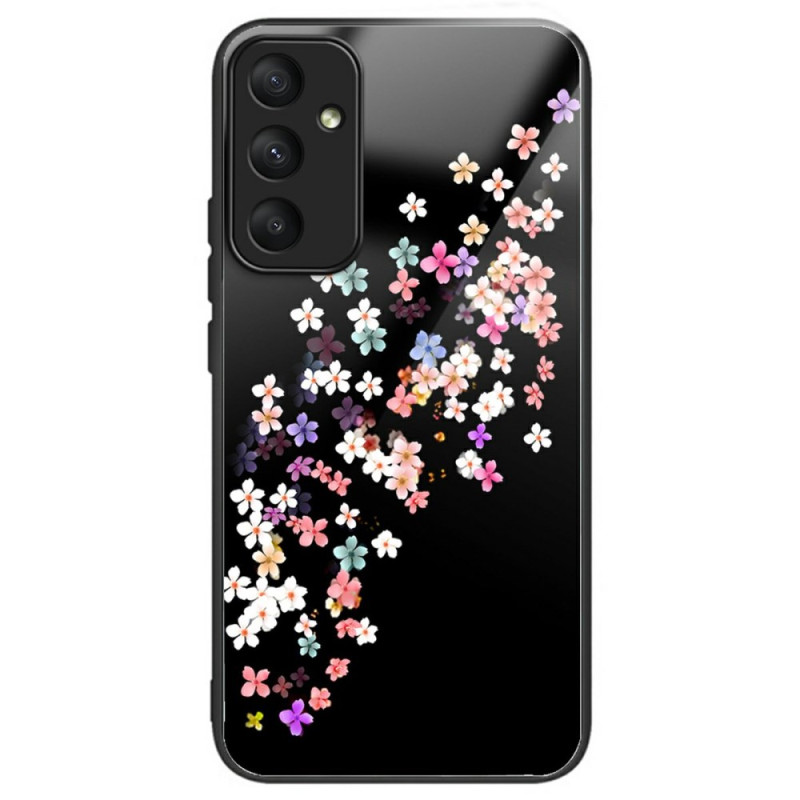 Samsung Galaxy A36 5G Funda de cristal templado de color con estampado floral